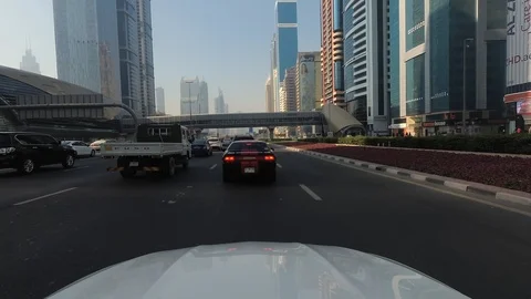 On the streets of Dubai in a car Stock Footage 119626170