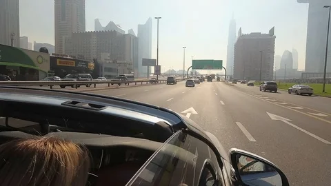 On the streets of Dubai in a car Stock Footage 119626987