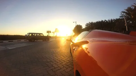 On the streets of Dubai in a Ferrari Stock Footage 119627997