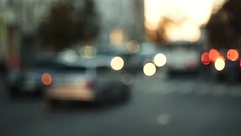 The streets of the evening city. Video stock 98701314