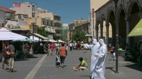 The streets of Heraklion Stock Footage 504964