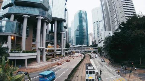 The Streets of Hong Kong Stockbeeldmateriaal 73947372