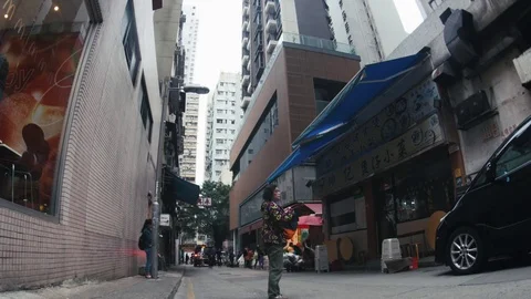 The Streets of Hong Kong Stockbeeldmateriaal 74185241