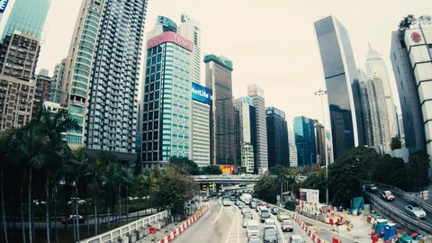 The Streets of Hong Kong Stockbeeldmateriaal 74290335