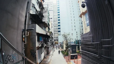 The Streets of Hong Kong Stockbeeldmateriaal 74292072