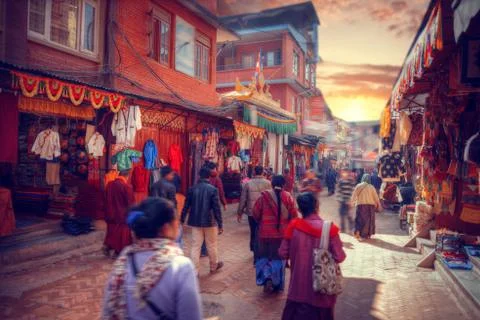 Streets of Kathmandu Stock Photos