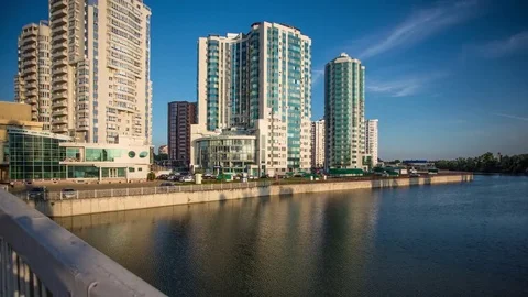 The streets of Krasnodar city. Hyper Lapse Stockbeeldmateriaal 84737172