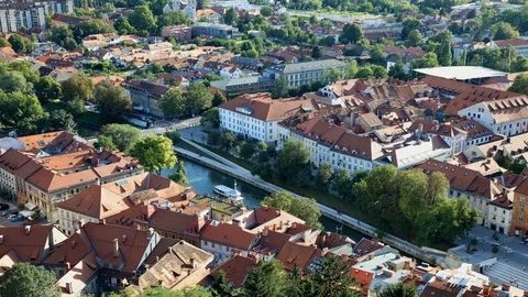 Streets of Ljubljana Stock Footage 87712529