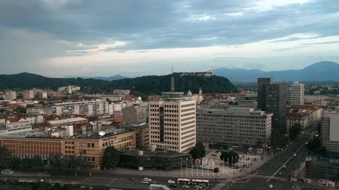 Streets of Ljubljana Stock Footage 87715404