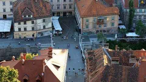 Streets of Ljubljana Stock Footage 87716580
