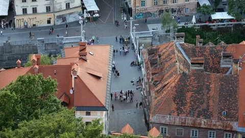 Streets of Ljubljana Stock Footage 87717077