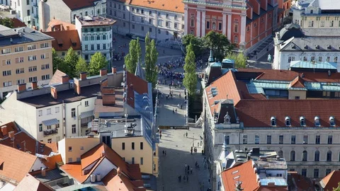 Streets of Ljubljana Stock Footage 87717199