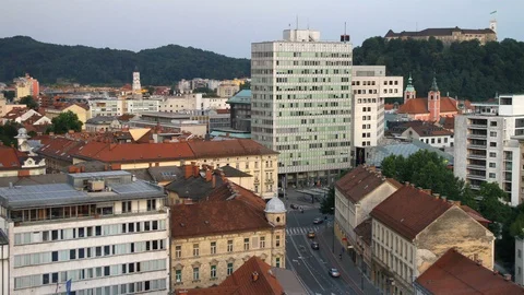 Streets of Ljubljana Stock Footage 87717584