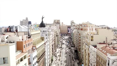 The streets of Madrid on a bright day. Stock Footage 104454081