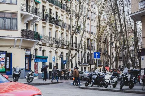 On the streets of Madrid Stock Photos