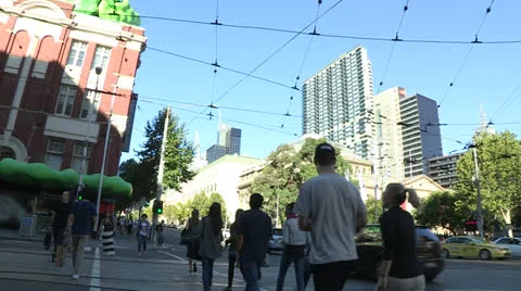 Streets of Melbourne Video stock 25830242