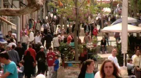 Streets of Modern Jerusalem 1 Stock Footage 10875412