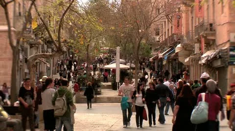 Streets of Modern Jerusalem 2 Stock Footage 10875717