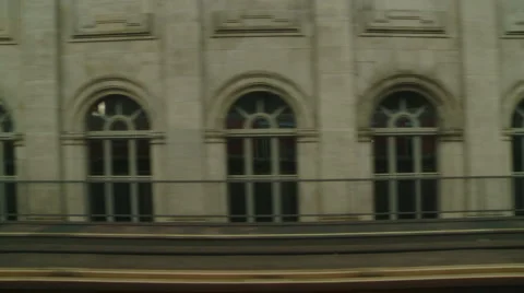 Streets from moving train Stock Footage 1079902