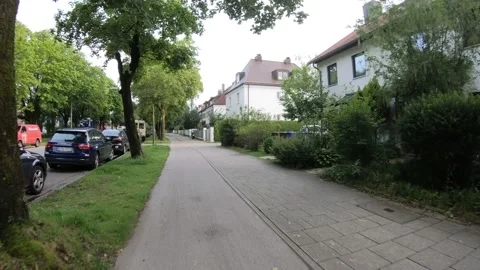Streets of Munich from a bikers view Stock Footage 133021893