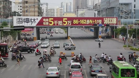 Streets of Nanning, China Stock Footage 43345551
