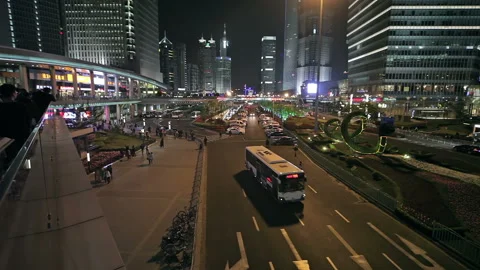 The streets of the night of Shanghai. Видео 99011910