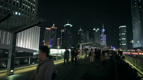 The streets of the night of Shanghai. Stock Footage 99013494