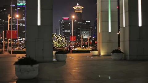 The streets of the night of Shanghai. Stock Footage 102534027