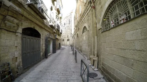 Streets of old Jerusalem Video stock 122695815