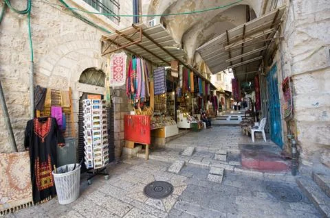 Streets in old Jerusalem Stock Photos