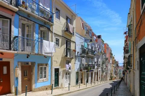 Streets of old Lisbon Foto stock