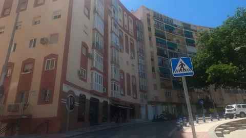 Streets of the old town of Malaga at sunset. Malaga, Spain Stock Footage 236349354