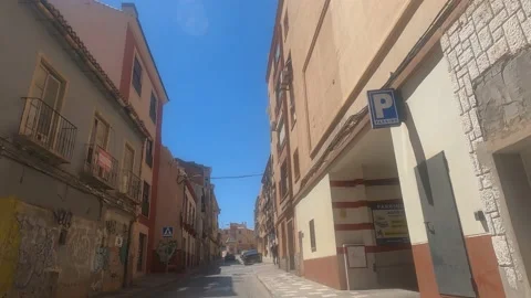 Streets of the old town of Malaga at sunset. Malaga, Spain Stock Footage 236349634