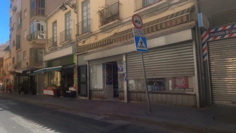 Streets of the old town of Malaga at sunset. Malaga, Spain Stock Footage 236350158