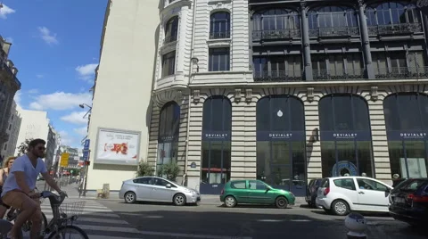 The Streets of Paris - cyclists on the road Stock Footage 65311137