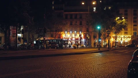 Streets of Paris by night Stock Footage 173145510