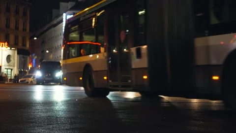 Streets of Paris by night Stock Footage 173145779