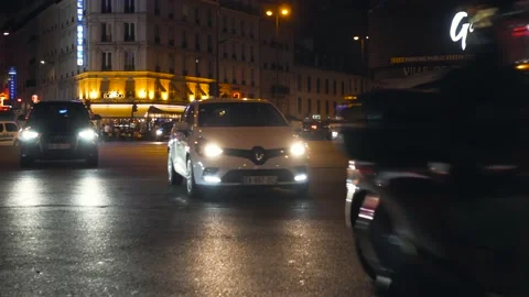 Streets of Paris by night Stock Footage 173145963