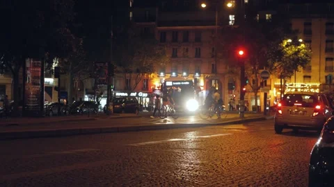 Streets of Paris by night Stock Footage 173146285