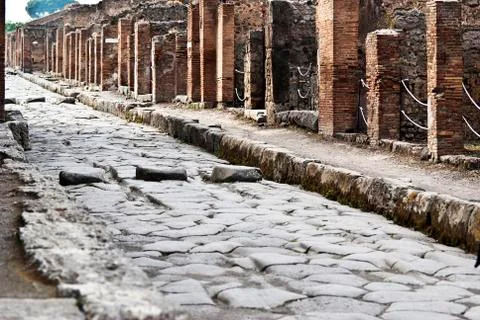 Streets in Pompeii Stock Photos