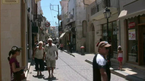 The streets of Rethymno Stock Footage 534071