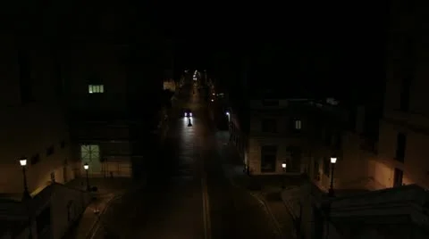 Streets of Rome at night Stock Footage 13351084