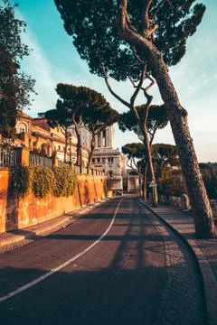 The streets of Rome at sunset Stock Photos