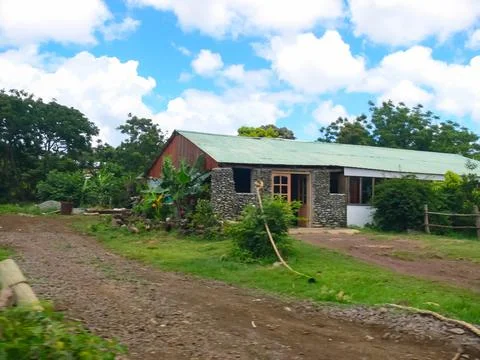 Streets in settlements of Easter Island. Stock Photos