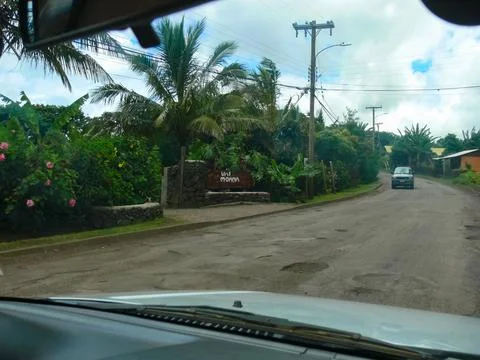 Streets in settlements of Easter Island. Stock Photos