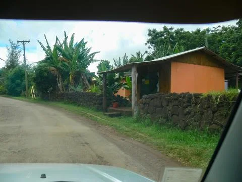 Streets in settlements of Easter Island. Stock Photos