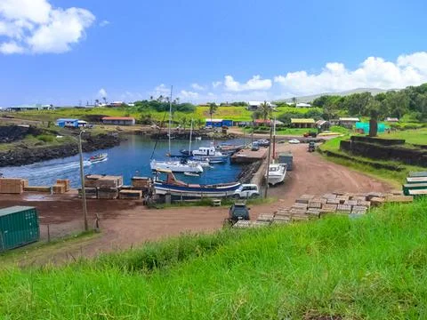 Streets in settlements of Easter Island. Stock Photos