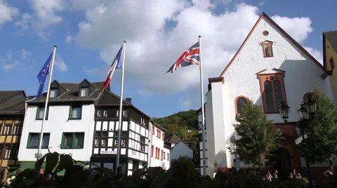 Streets of small German town (Bad Munstereifel). Stock Footage 42603673