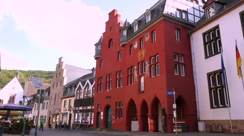 Streets of small German town (Bad Munstereifel). Stock Footage 42605100