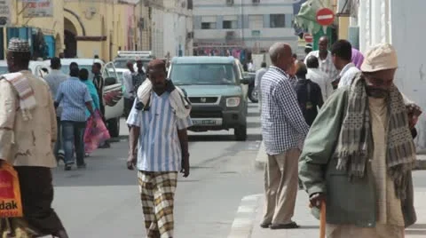 Streets of Somalia (HD)c Video stock 11496058